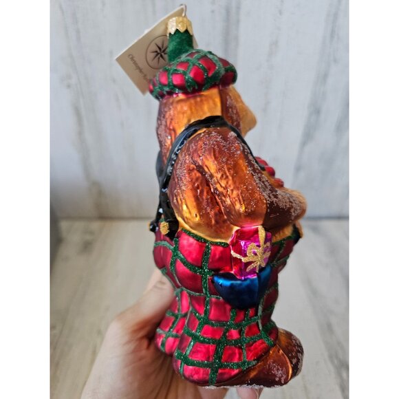 vintage Radko bearing heart plaid suspenders Scottish ornament 1996 Xmas tree - Picture 5 of 10